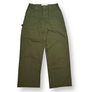Reformation Utility Ankle Pants Army Green Surplus‎ Fabric High Waist Womens 25